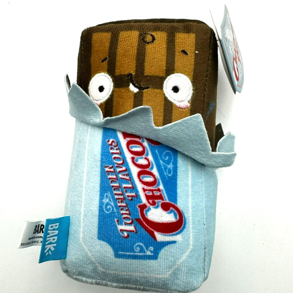 BARK BOX | NEW Forbidden Flavors Chocolate Bar Plush Dog‎ Toy Squeak Crinkle - Picture 1 of 6